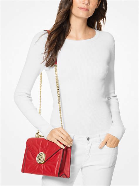 michael kors whitney petal quilted leather shoulder bag|Michael Kors Whitney Petal Quilted Leather Shoulder .